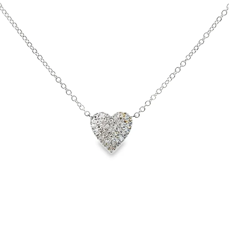 White Gold Diamond Heart Necklace