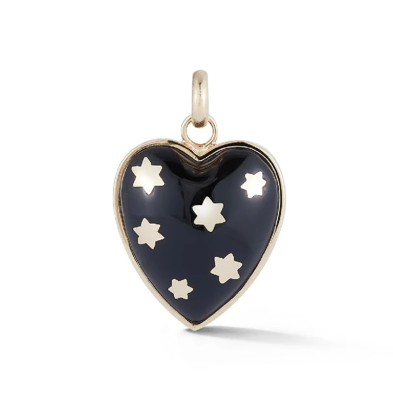 14K Gold & Black Onyx Anna Heart Charm