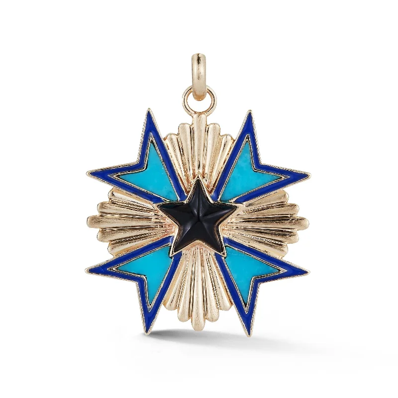 14K Gold Turquoise & Enamel Emmeline Charm