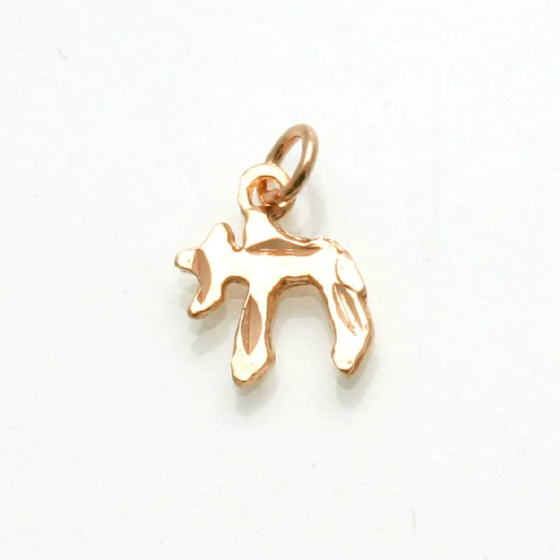 14k Rose Gold Chai Pendant Small