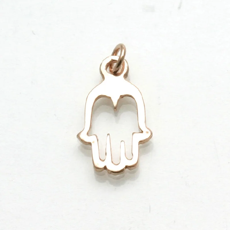 14k Rose gold Hamsa Outline Pendant Small