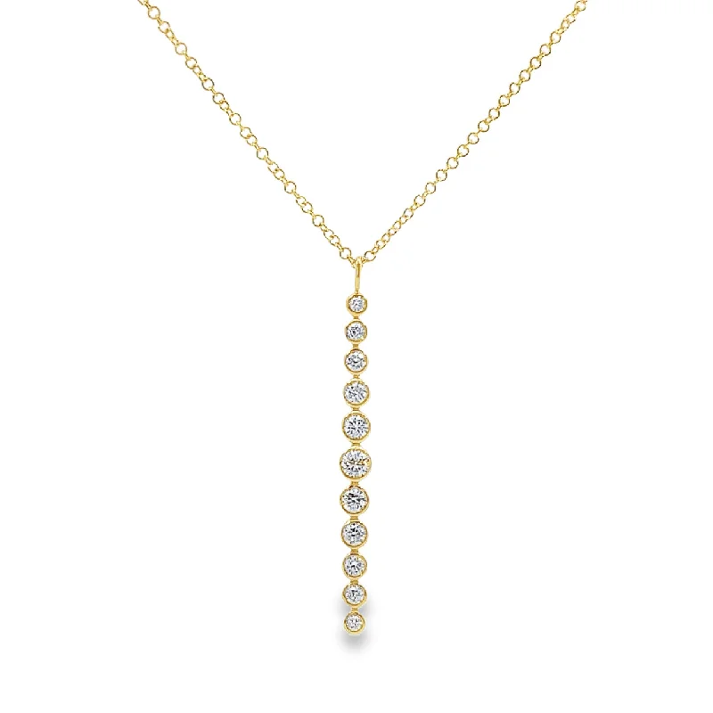 Yellow Gold Diamond Bar Pendant