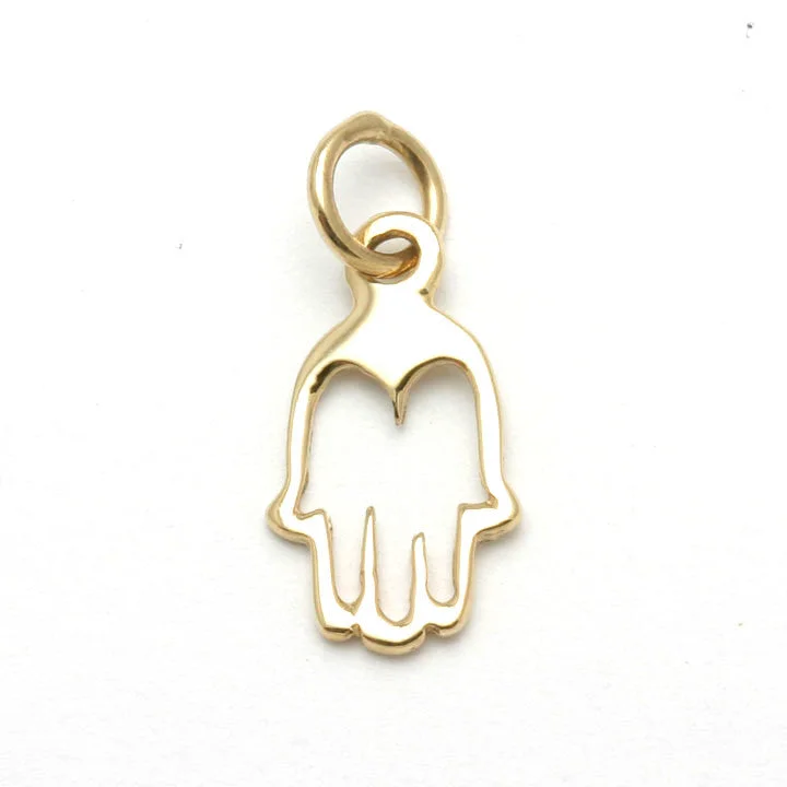 14k Yellow Gold Hamsa Pendant Small