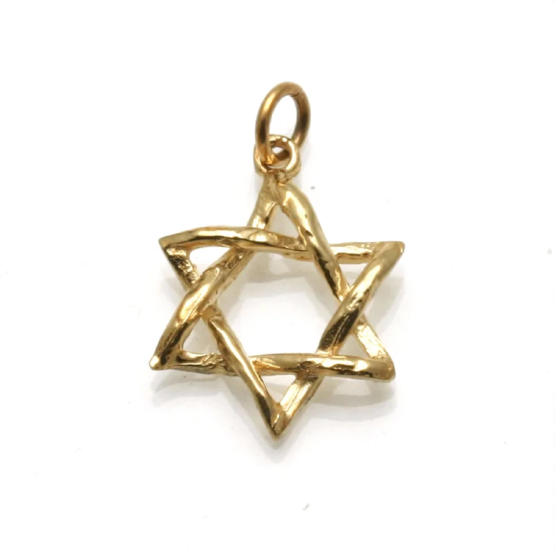 14k Yellow Gold Woven Jewish Star of David Pendant