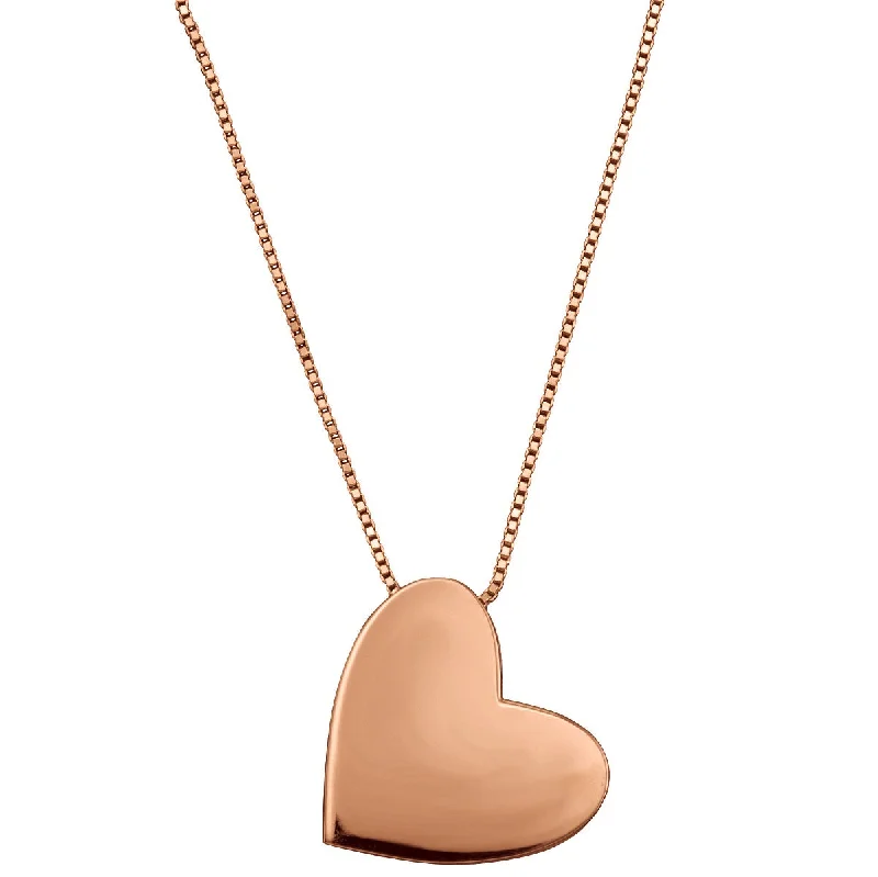 14KT Rose Gold 17-inch Heart Pendant