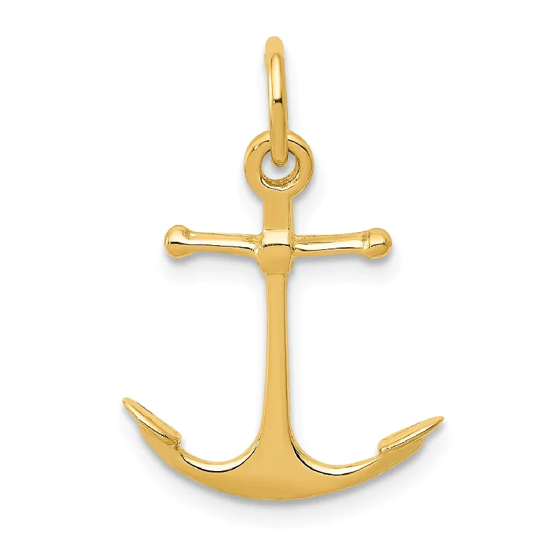 14KT Yellow Gold 19X15MM 15MM Anchor Pendant. Chain Not Included