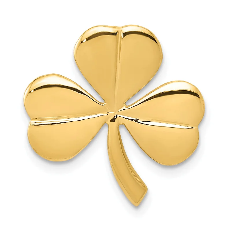 14KT Yellow Gold 20X18MM Shamrock Pendant. Chain Not Included