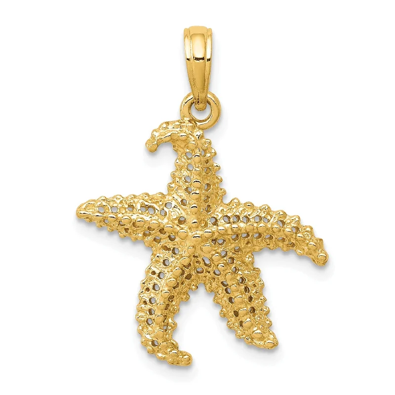 14KT Yellow Gold 24X20MM Starfish Pendant. Chain Not Included