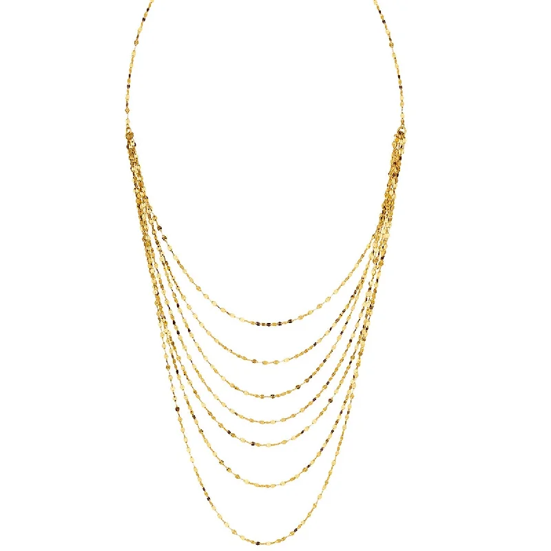 18-inch 7-Layer Necklace in 14K Yellow Gold