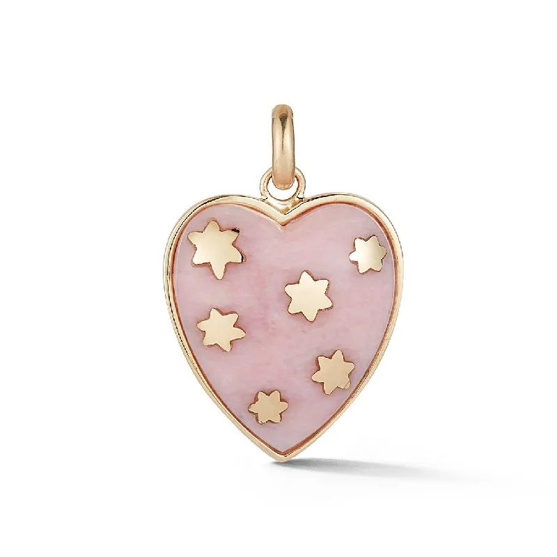 14K Gold & Pink Opal Anna Heart Charm