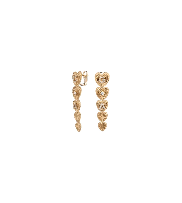 True Love : Custom Graduated Heart Token Earring