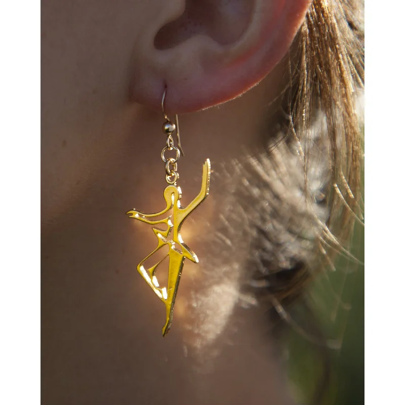 Dancing for Peace Gold-dipped Earrings on French Hooks