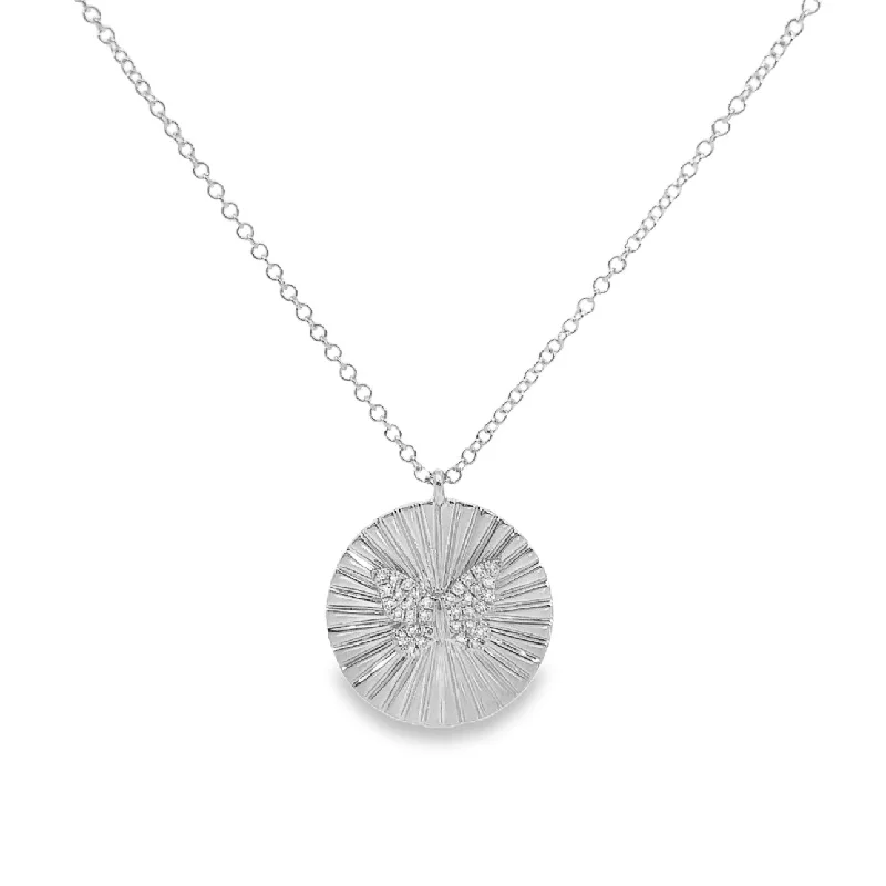 White Gold Diamond Disc Pendant