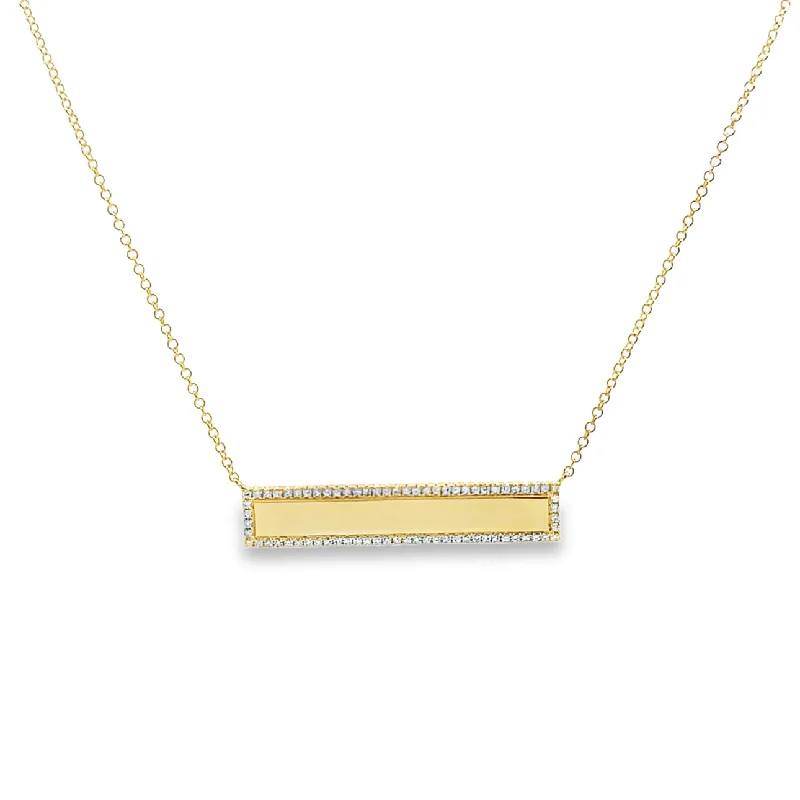 Yellow Gold Diamond Bar Necklace