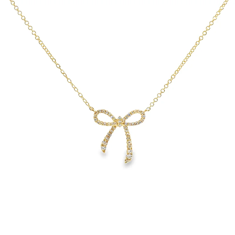 Yellow Gold Diamond Ribbon Necklace