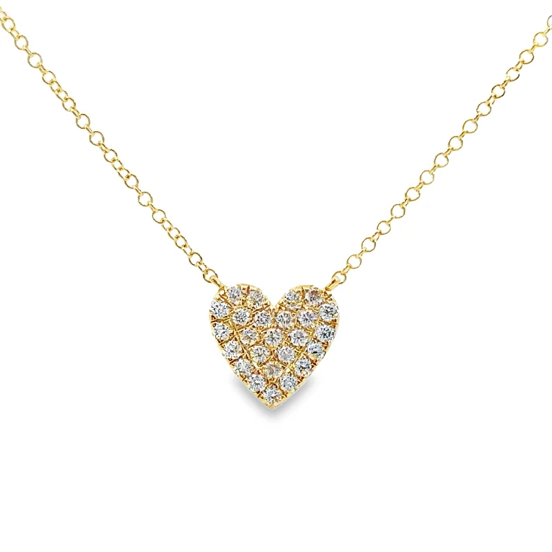 Yellow Gold Diamond Heart Necklace