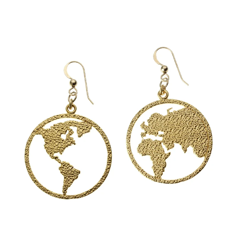 Peace on Earth Gold-dipped Earrings on French Hooks