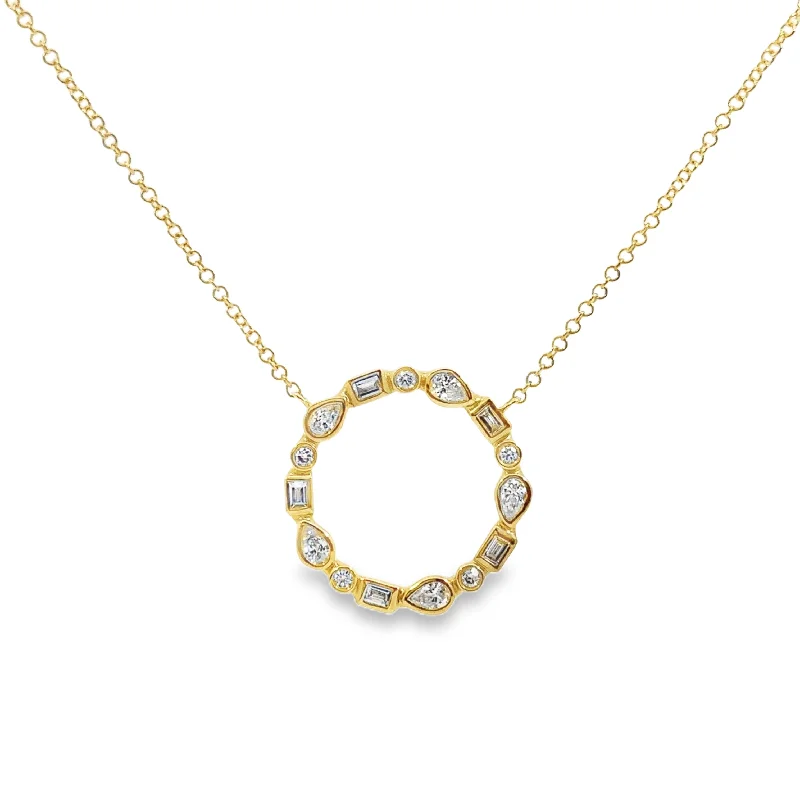 Yellow Gold Diamond Circle Necklace