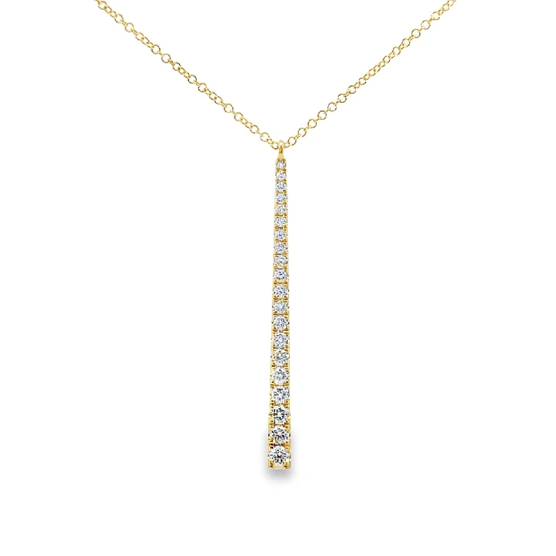 Yellow Gold Diamond Bar Pendant