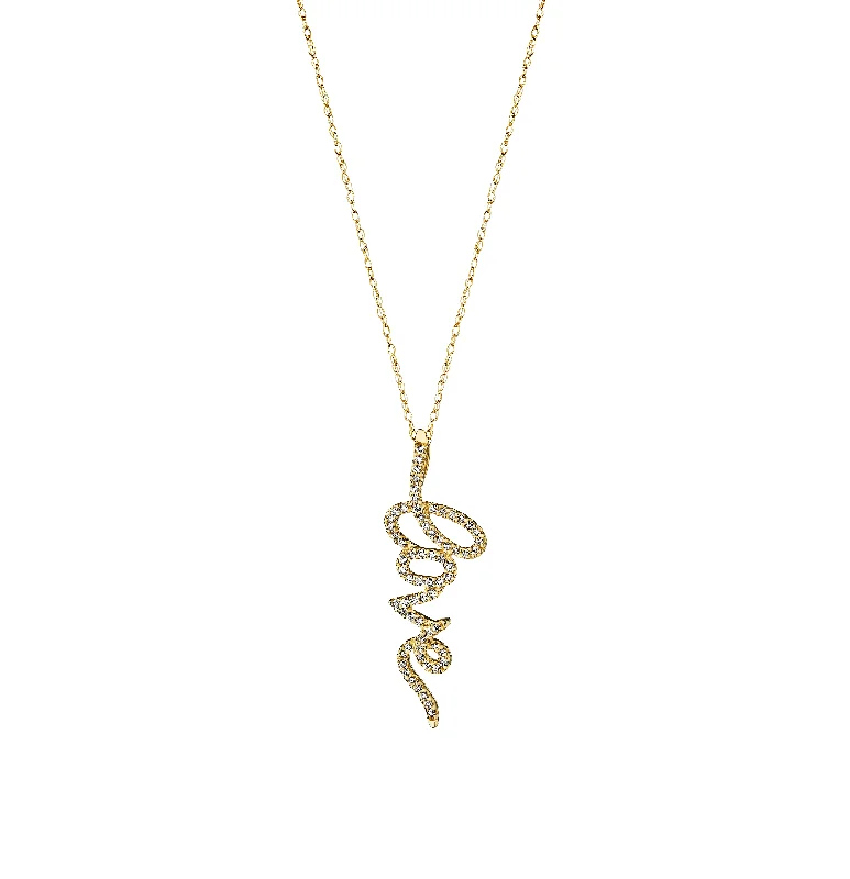 Sabel Collection Yellow Gold Diamond Love Pendant