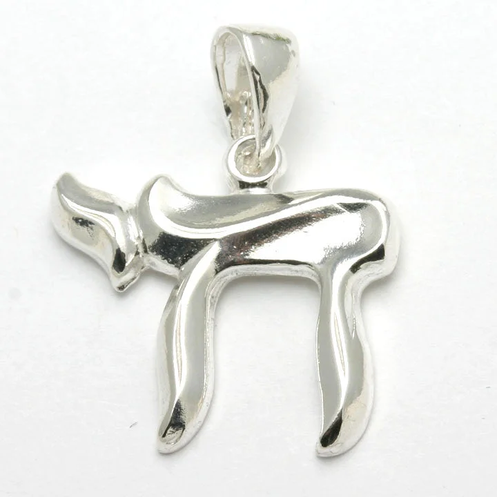 Sterling Silver Chai Pendant Judaica