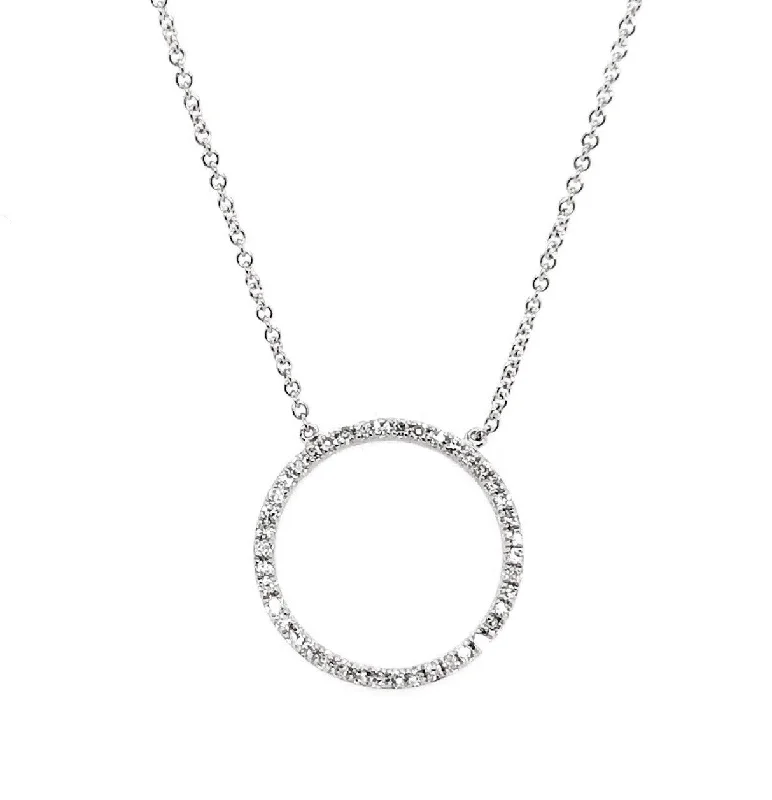 White Gold Diamond Circle Necklace