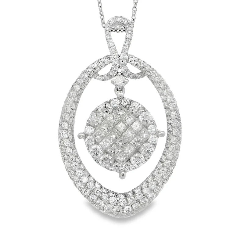 White Gold Pave Diamond Pendant