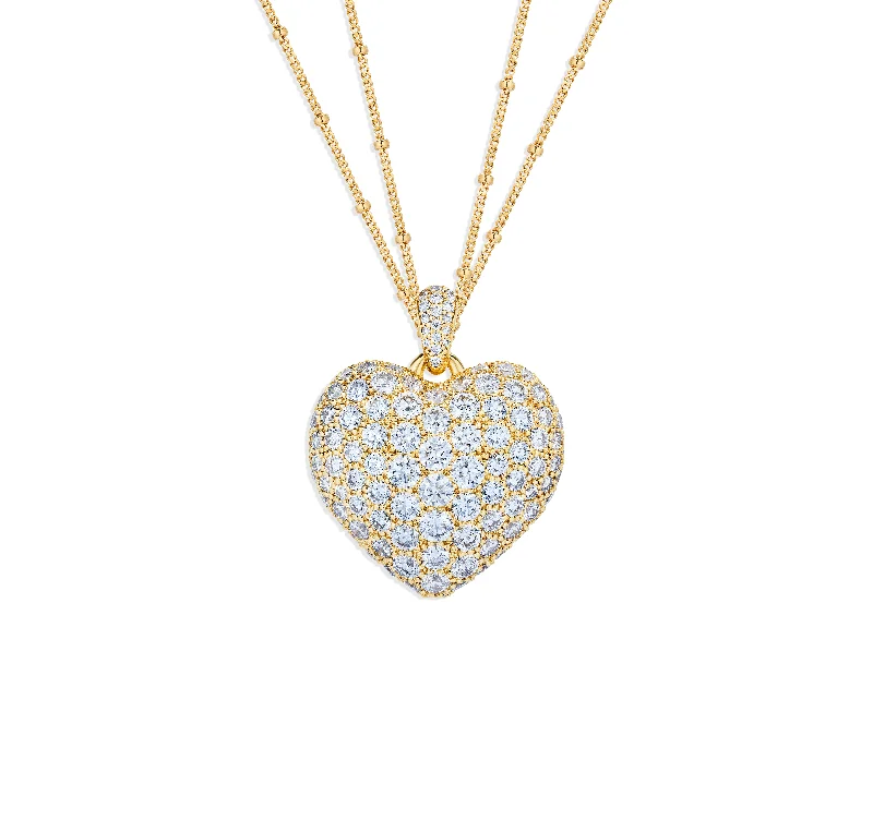 Sabel Collection Yellow Gold Large Heart Diamond Necklace