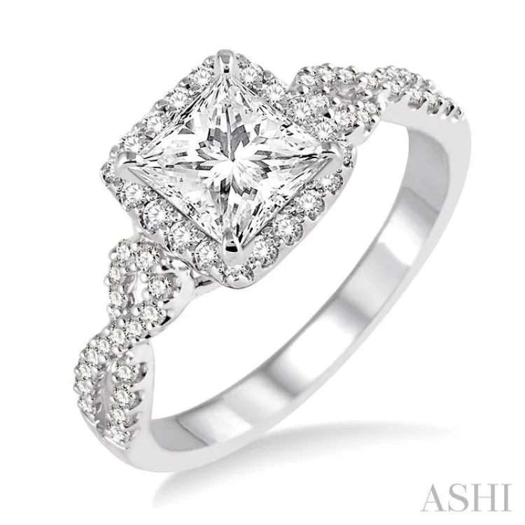 1/3 Ctw Diamond Semi-mount Engagement Ring in 14K White Gold