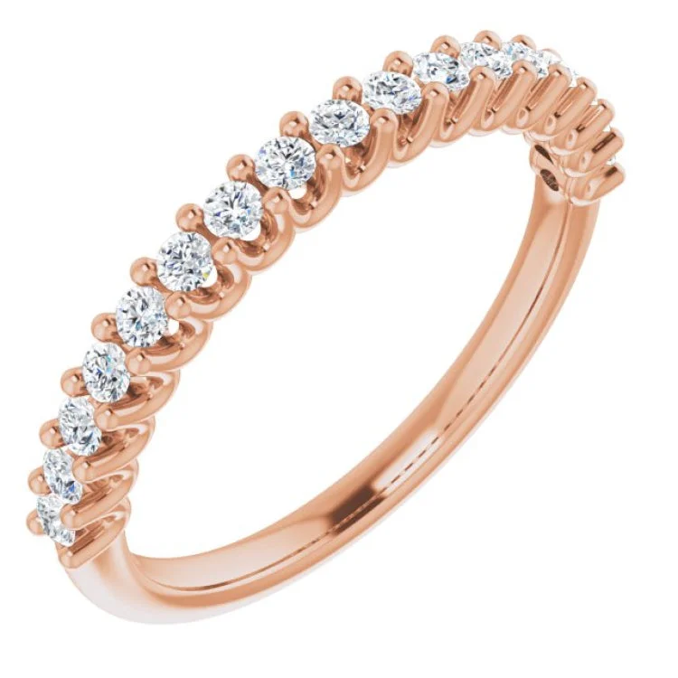 14K Rose 1/3 CTW Lab-Grown Diamond Anniversary Band