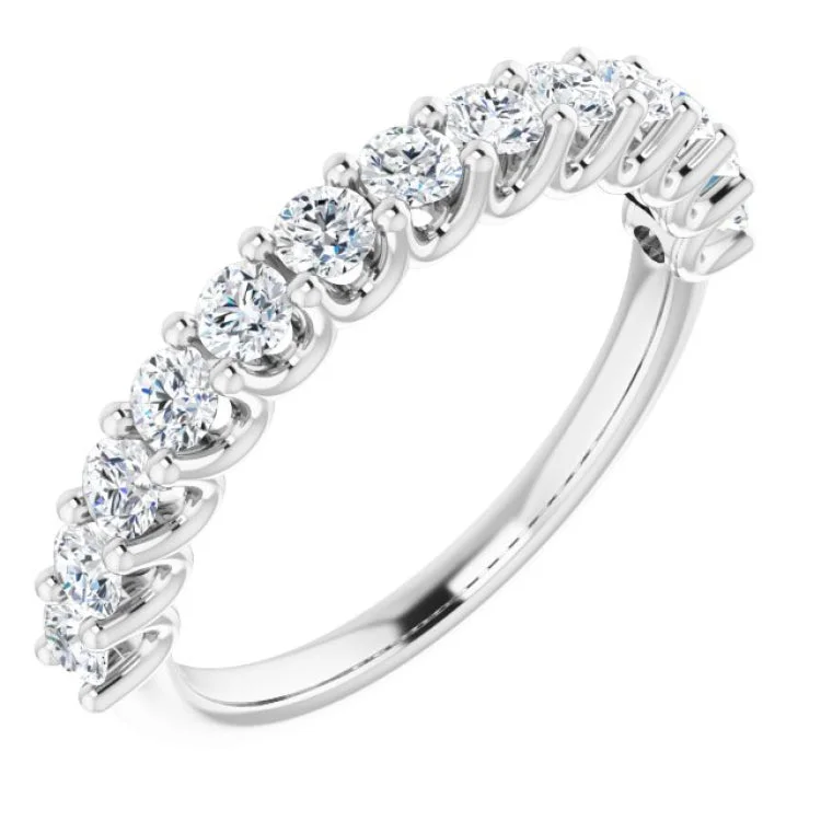 14K White 9/10 CTW Lab-Grown Diamond Anniversary Band