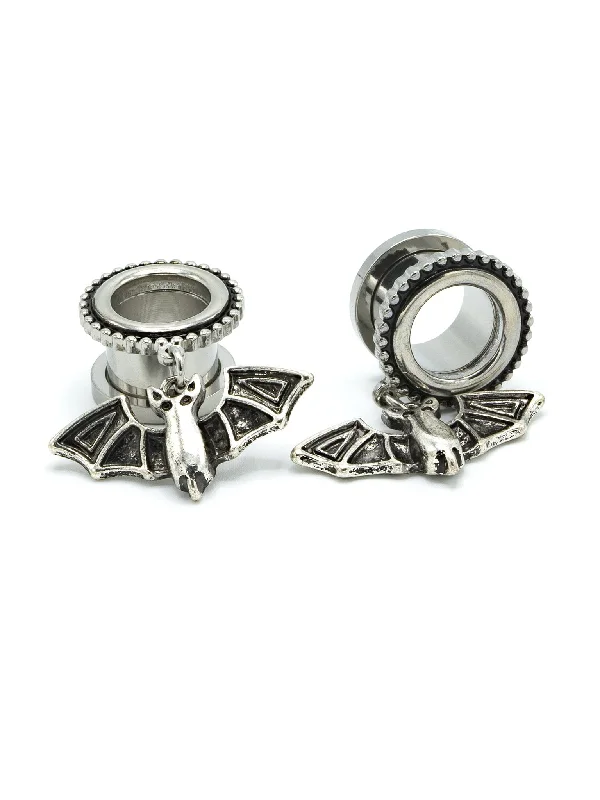 Bat Dangle Beaded Threaded Steel Tunnels