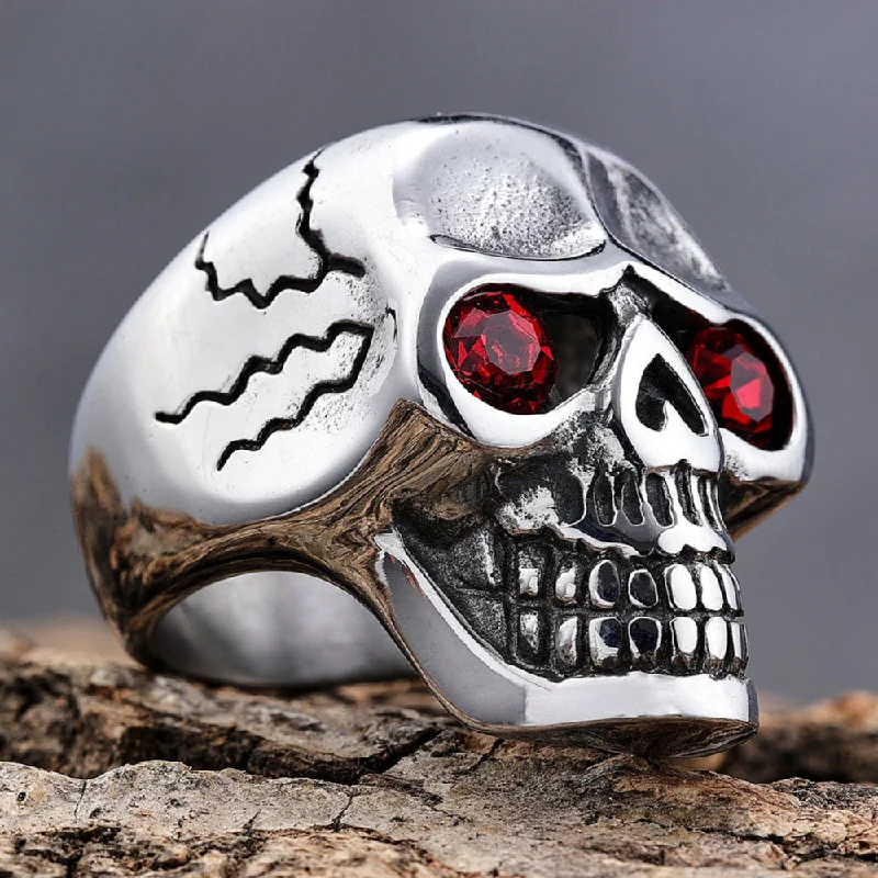 Captain Jack's Red Eye Skull Ring - R23