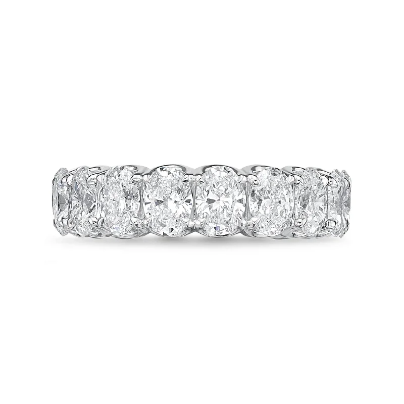 18K White Gold Prong Set Eternity Oval Diamond Band