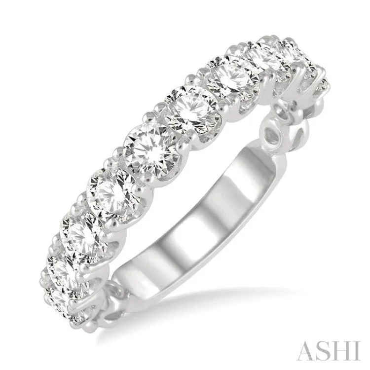 1 1/2 ctw Lattice Round Cut Diamond Wedding Band in 14K White Gold