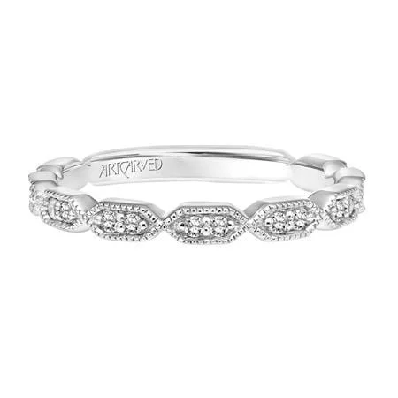 18K White Gold Diamond Band