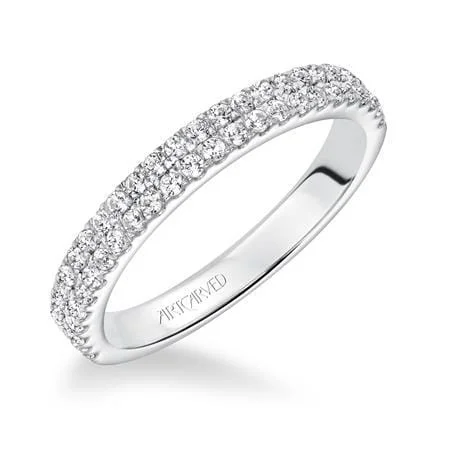 Platinum Double Row Diamond Band