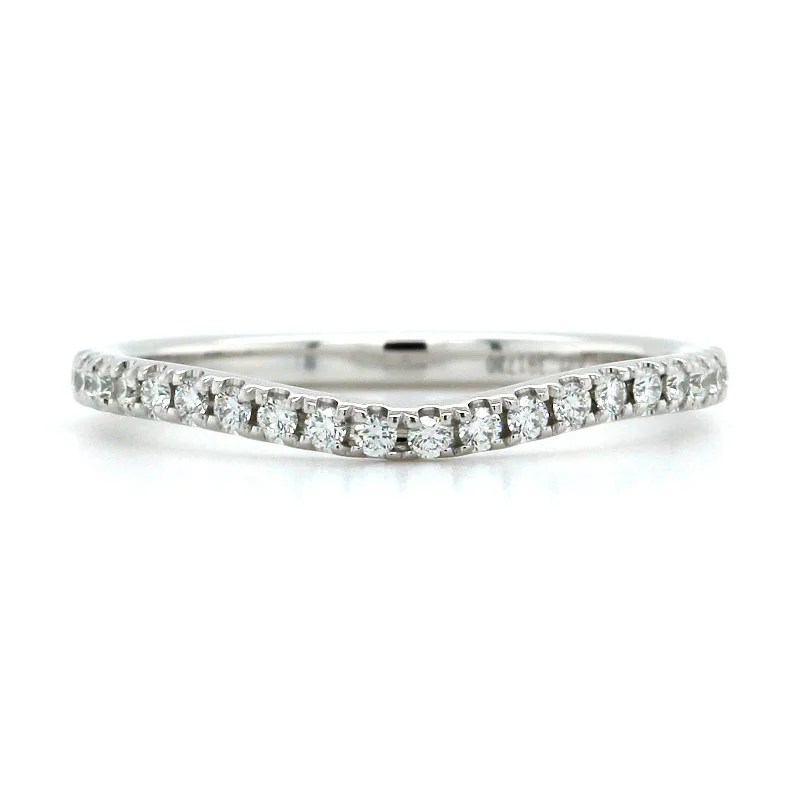 18K White Gold Medium Curve Diamond Band