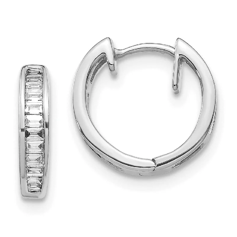 1/4 CTW Diamond Hoop Earrings in 14KT White Gold