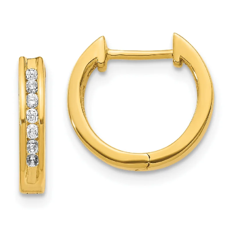 1/5 CTW Diamond Hoop Earrings in 14KT Yellow Gold