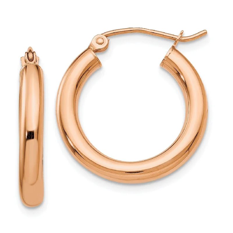 14KT Rose Gold 20X3MM Hoop Earrings