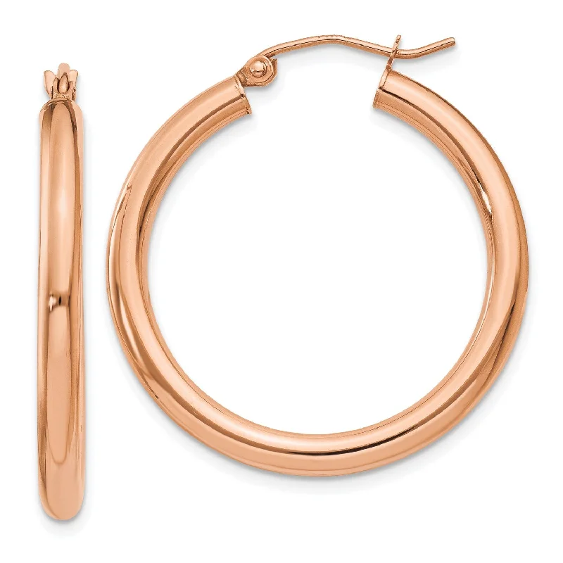 14KT Rose Gold 30X3MM Hoop Earrings