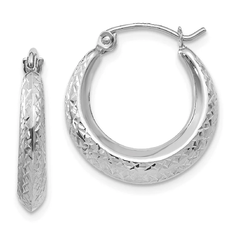 14KT White Gold 19X18MM Hoop Earrings