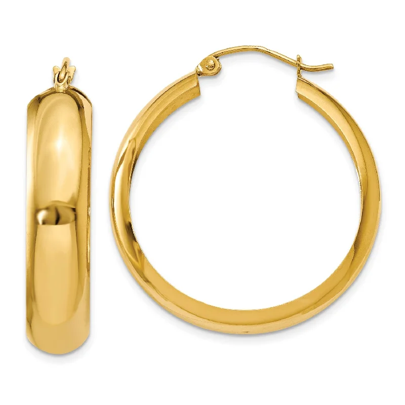 14KT Yellow Gold 18X6.75MM Hoop Earrings