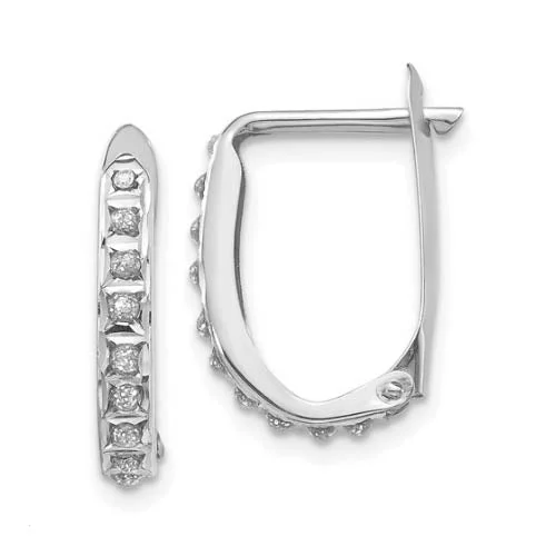 Diamond Fascination 14KT White Gold 15MM Diamond Accent Hoop Earrings