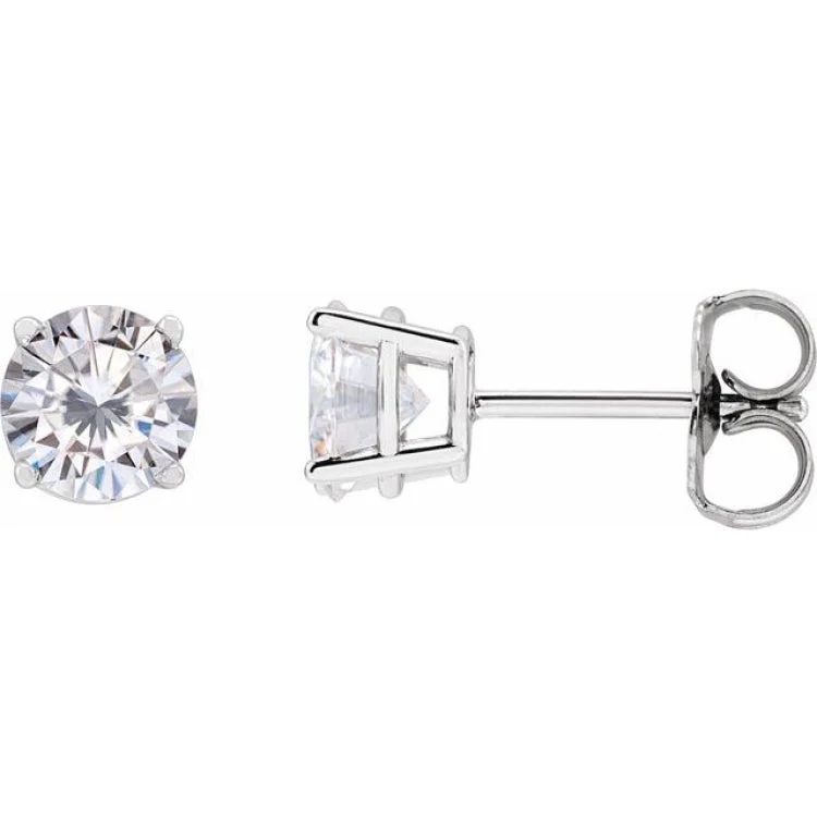 Platinum 5.5 mm Stuller Lab-Grown Moissanite Stud Earrings