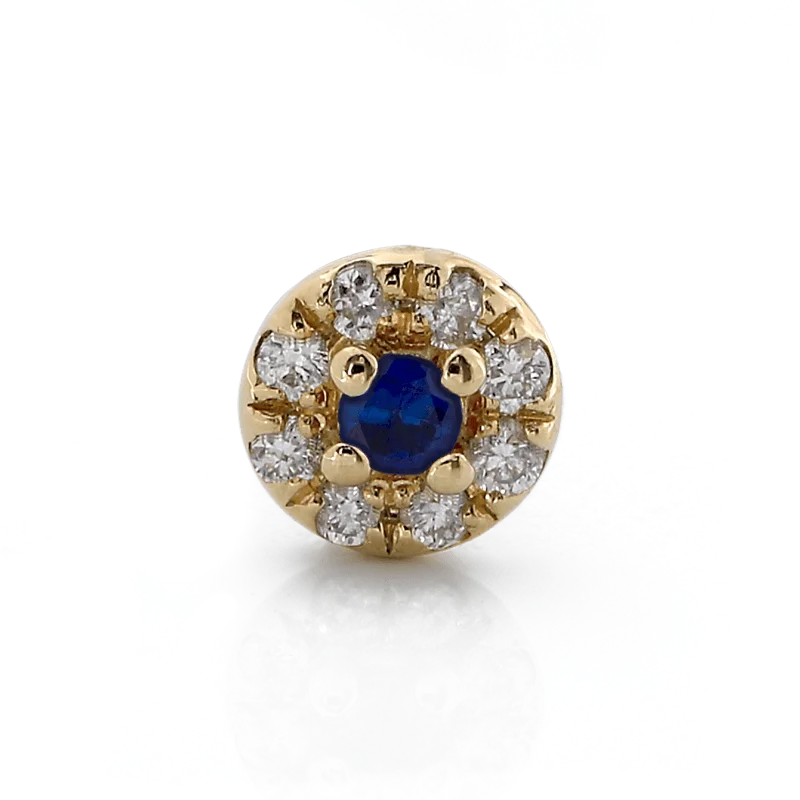 Round with Colored Gemstone - Dark Blue Sapphire