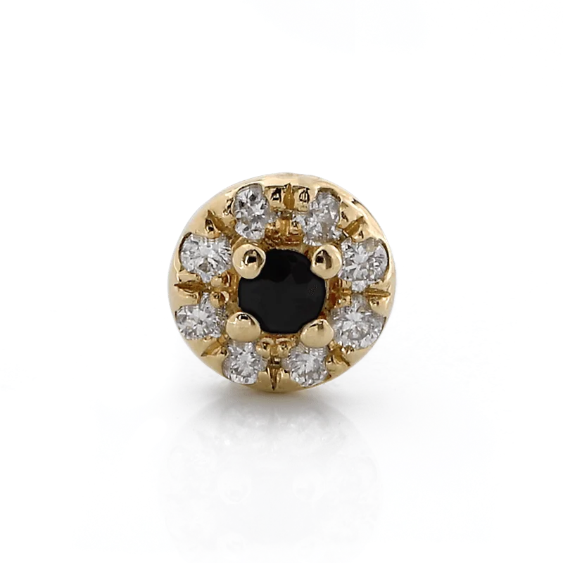 Round with Colored Gemstone - Black Sapphire