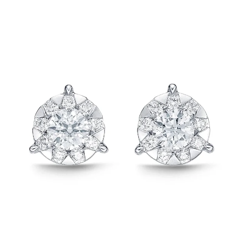 18K White Gold Diamond Bouquet Studs