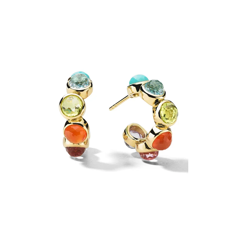 IPPOLITA Lollipop Mini Bubble Hoop Earrings in Rainbow